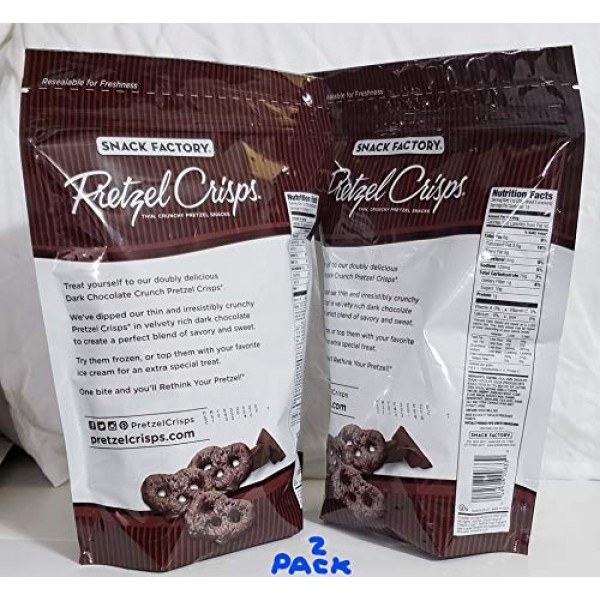 Snack Factory Pretzel Crisps Dark Chocolate Crunch, 36 Oz - 2 -