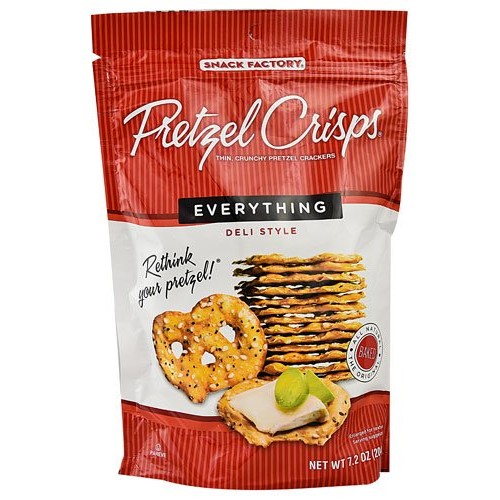 Snack Factory Pretzel Crisps Deli Style Everything -- 7.2 Oz - 2 Pc
