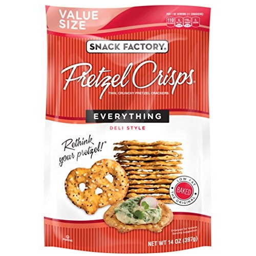 Snack Factory Pretzel Crisps Everything, Large Party Size, 14 Ounce