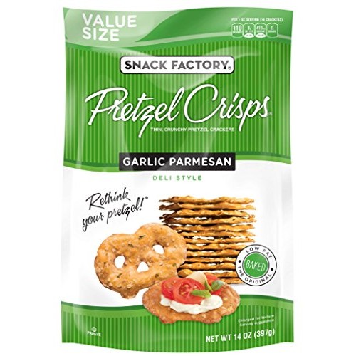Snack Factory Pretzel Crisps, Garlic Parmesan, 14 Ounce