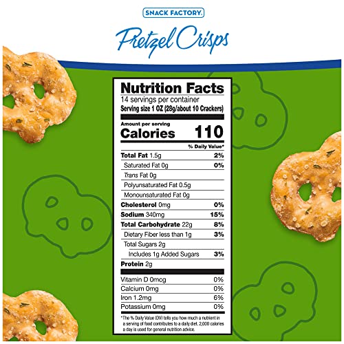 Snack Factory Pretzel Crisps, Garlic Parmesan, Party Size, 14 Oz