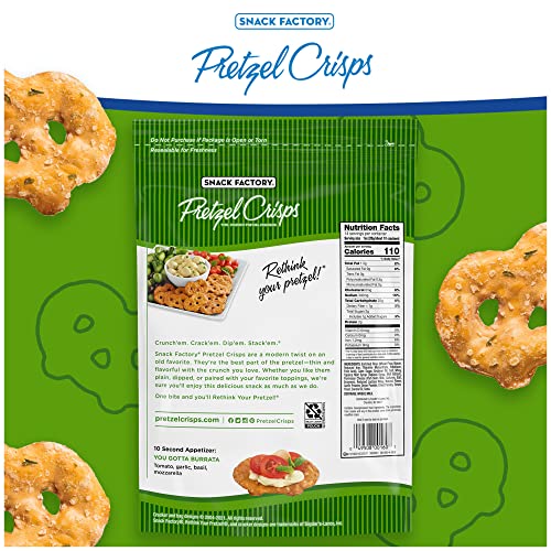 Snack Factory Pretzel Crisps, Garlic Parmesan, Party Size, 14 Oz