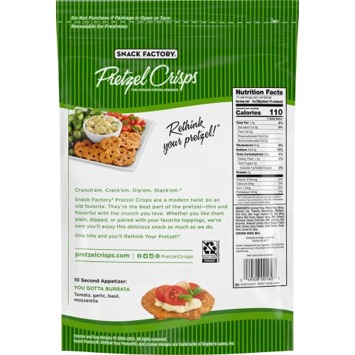 Snack Factory Pretzel Crisps, Garlic Parmesan, Party Size, 14 Oz
