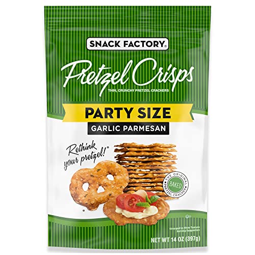 Snack Factory Pretzel Crisps, Garlic Parmesan, Party Size, 14 Oz