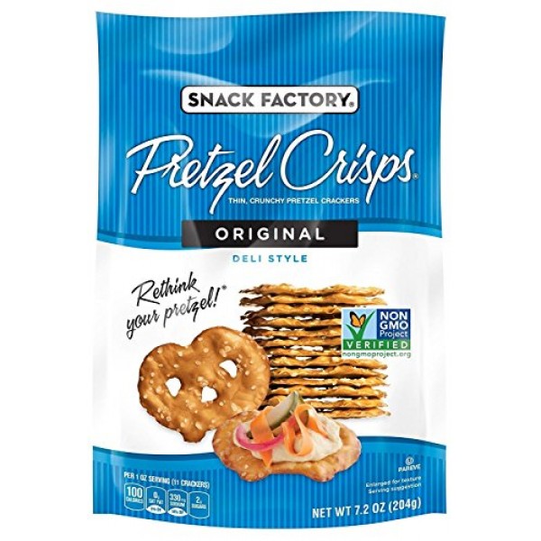 Snack Factory Pretzel Crisps Original And Everything Flavors, 7.