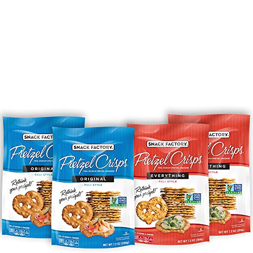 Snack Factory Pretzel Crisps Original And Everything Flavors, 7.