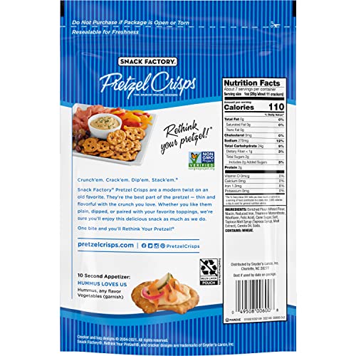 Snack Factory Pretzel Crisps, Original Flavor, 7.2 Oz