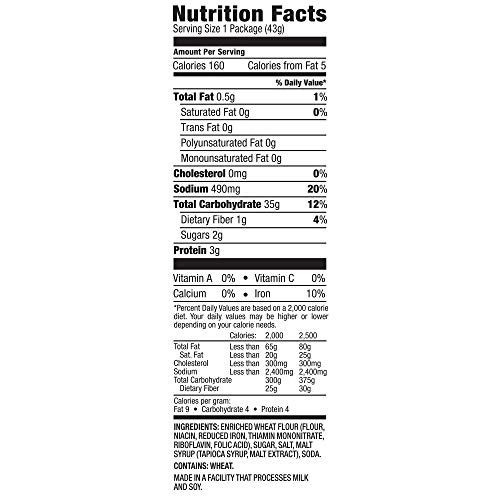 Snack Factory Pretzel Crisps Original Flavor, Snack Pack Individ