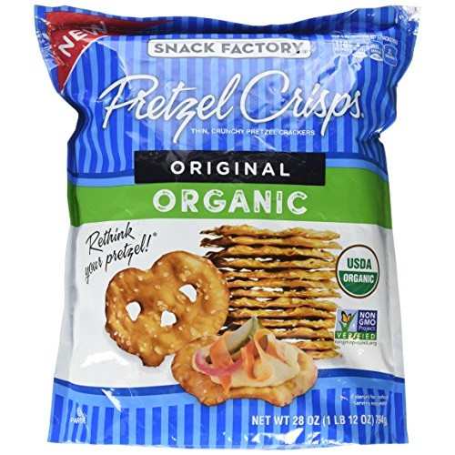 Snack Factory Pretzel Crisps, Original Organic, 28 Oz Bag