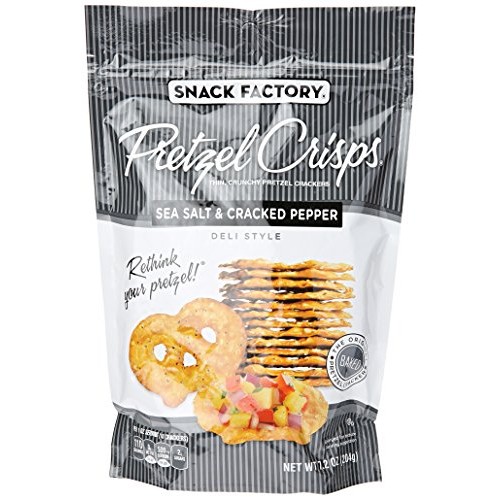 Snack Facts Sea Salt &Amp; Cracked Pepper Factory Pretzel Crisps, 1.