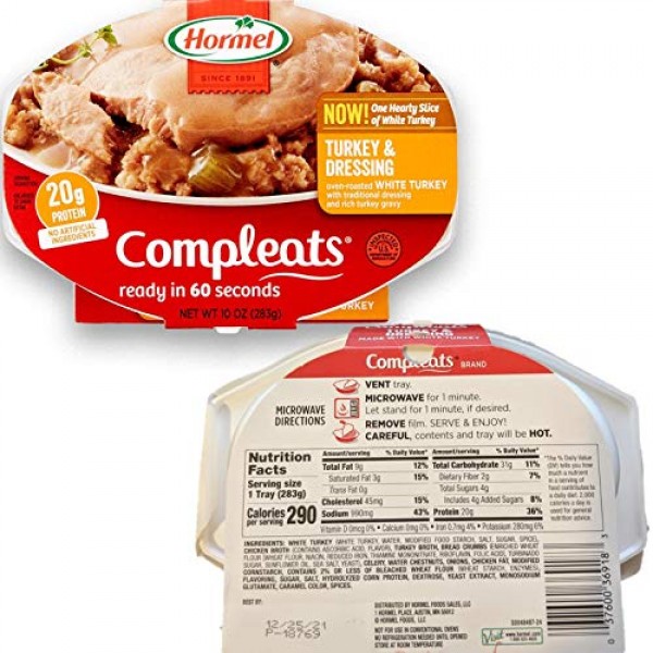 Hormel Compleats Ready to Eat Meals Variety Pack of 5