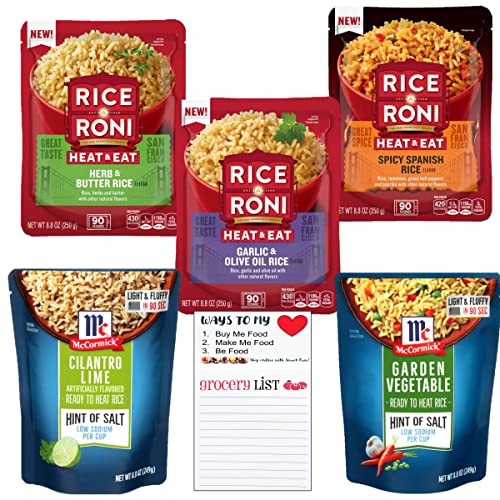 Ready To Heat Rice Variety Pack Of 5 Heat &Amp; Eat Pouches Microwav