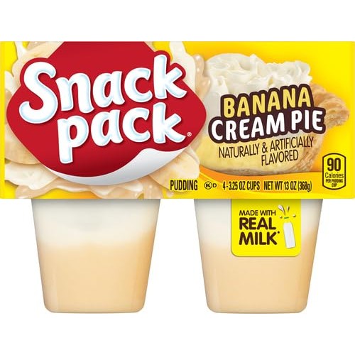 Snack Pack Banana Cream Pie Pudding Cups, 4 ct