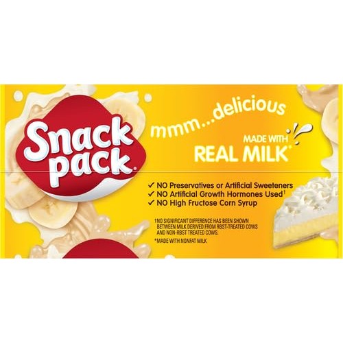 Snack Pack Banana Cream Pie Pudding Cups, 4 ct