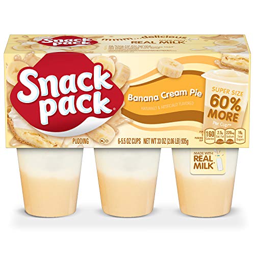 Snack Pack Banana Cream Pie Pudding Cups, 6 ct