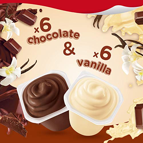 Snack Pack Chocolate and Vanilla Pudding Cups Family Pack, 12 Co...