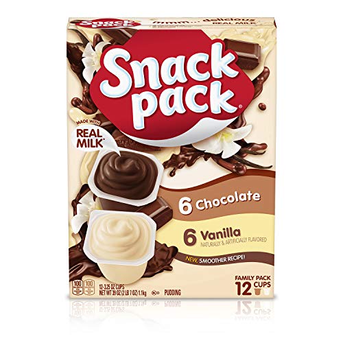 Snack Pack Chocolate &Amp; Vanilla Pudding Cups Family Pack, 12Count
