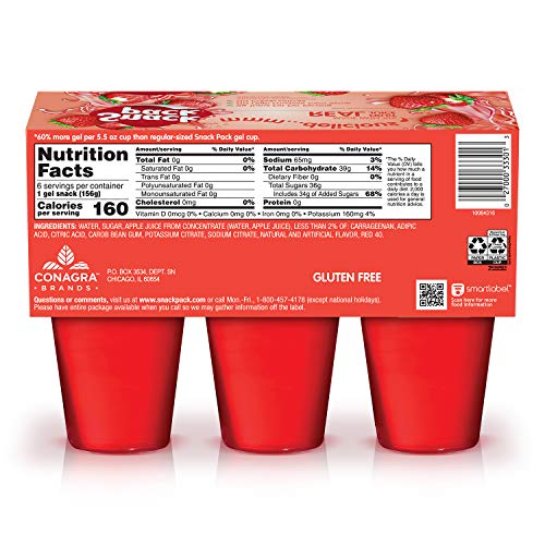 Super Snack Pack Strawberry Juicy Gels, 6 Count Pack Of 8