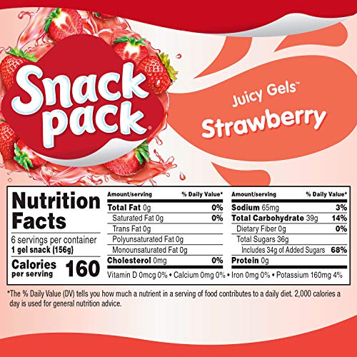 Super Snack Pack Strawberry Juicy Gels, 6 Count Pack Of 8