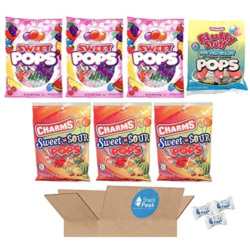 Charms Pops Snack Peak Variety Gift Box – 7 3.85 oz bags Sweet...