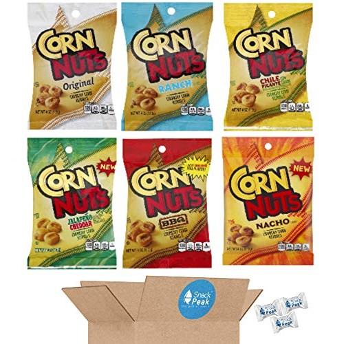 Corn Nuts Variety Gift Box 6 - 4 Oz Bags – Original, Barbecue,