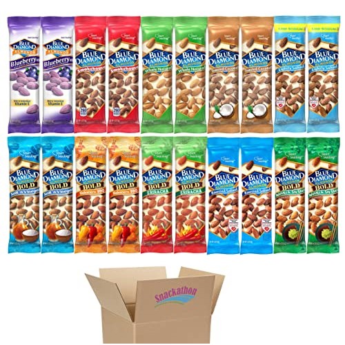 Blue Diamond Almonds, 10 Flavors, 2 Bags Each Flavor, 1.5 Ounce