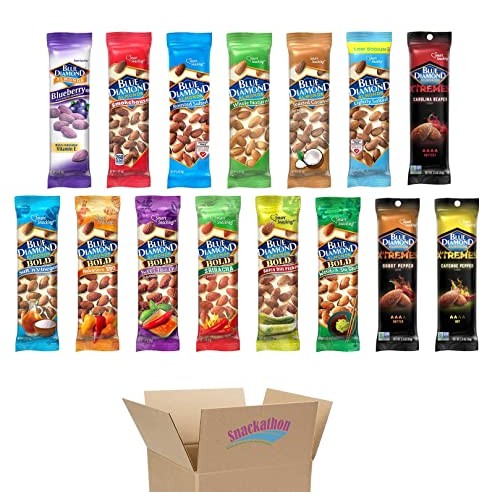 Blue Diamond Almonds, All Flavors, 1 Bag Each Flavor, 1.5 Ounce