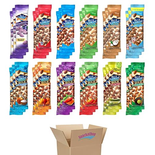 Blue Diamond Almonds, Bold + Classic, 3 Bags Each Flavor, Pack O