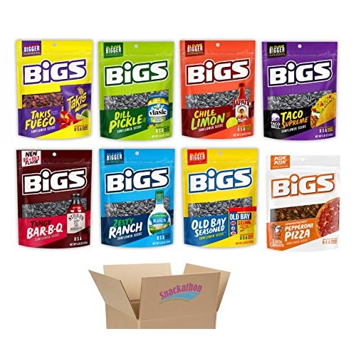 Snackathon Variety, BIGS Sunflower Seeds Variety Pack Sampler, 8...