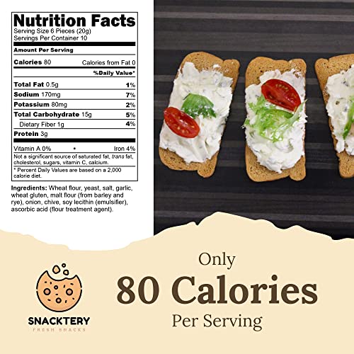 Snacktery Roasted Garlic Melba Toast - All Natural Thin and Cris...