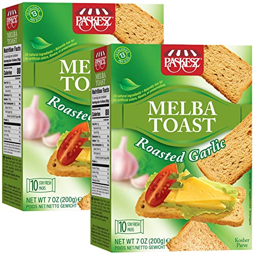 Snacktery Roasted Garlic Melba Toast - All Natural Thin and Cris...