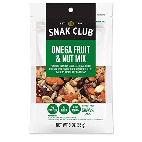 Snak Club All Natural Omega Fruit &Amp; Nut Mix, Non-Gmo, 3.25-Ounce