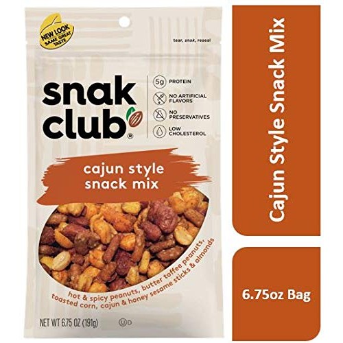 Snak Club All Natural Cajun Style Snack Mix, 6.75-Ounce Resealab...