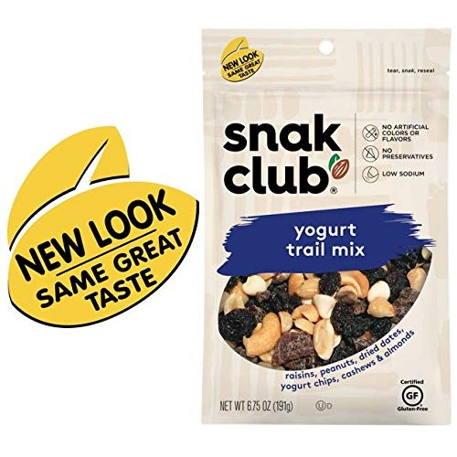 Snak Club All Natural Yogurt Trail Mix, Non-Gmo, 6.75-Ounces, 6-
