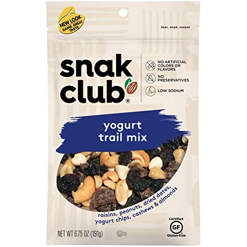 Snak Club All Natural Yogurt Trail Mix, Non-Gmo, 6.75-Ounces, 6-