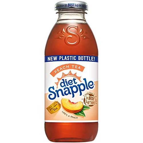 Diet Snapple Peach Tea, 16 Fl Oz 12 Plastic Bottles