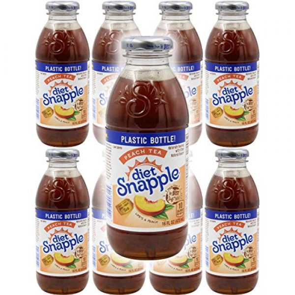  Diet Snapple Peach Tea, 16 fl oz (12 Plastic Bottles