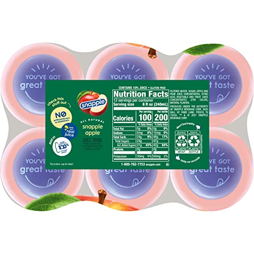 Snapple Apple, 16 fl oz recycled plastic bottle, 6 pack