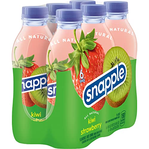 Snapple Kiwi Strawberry, 16 fl oz recycled plastic bottle, 6 pack