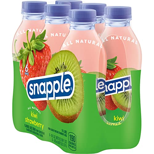 Snapple Kiwi Strawberry, 16 fl oz recycled plastic bottle, 6 pack