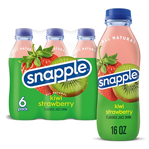 Snapple Kiwi Strawberry, 16 fl oz recycled plastic bottle, 6 pack