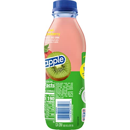 Snapple Kiwi Strawberry Juice Drink, 16 fl oz recycled plastic b...