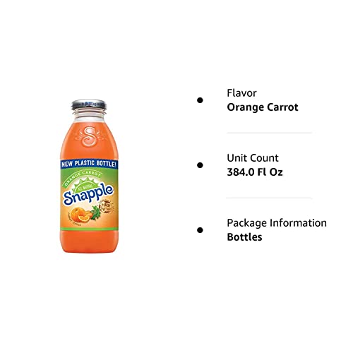 Snapple - Orange Carrot - 16 Fl Oz 24 Plastic Bottles