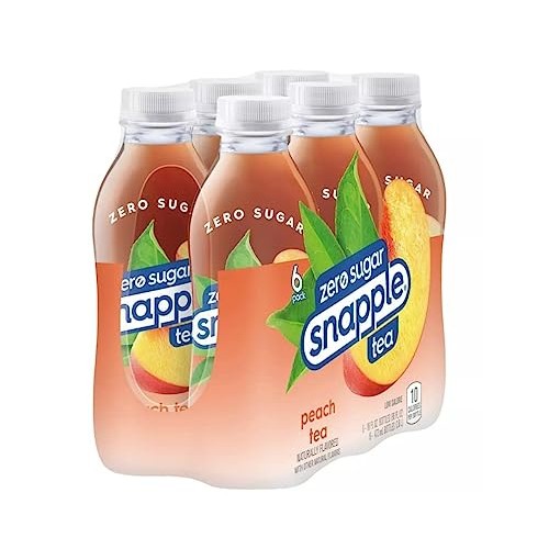 Snapple Zero Sugar Peach All Natural Iced Tea Gluten Free 100% R...