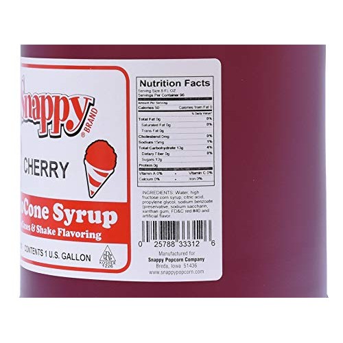 Snappy Cherry Sno Cone Syrup, 1 Gallon
