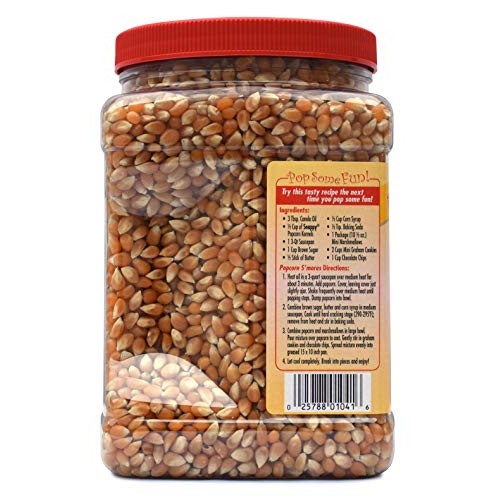Snappy Yellow Popcorn Kernels , 4Lb Resealable Jar
