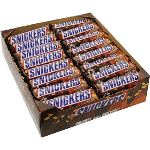 Snickers Single Bar Chocolate Candy, 48 Bars Of 1.86Oz Each.