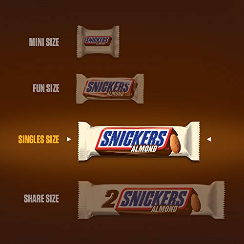 Snickers Almond Singles Size Chocolate Candy Bars 1.76-Ounce Bar