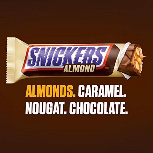 SNICKERS Almond Singles Size Chocolate Candy Bars 1.76-Ounce Bar...