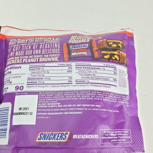 Snickers Peanut Brownie Squares 6.61 Ounce Per Pack Pack Of 3 3